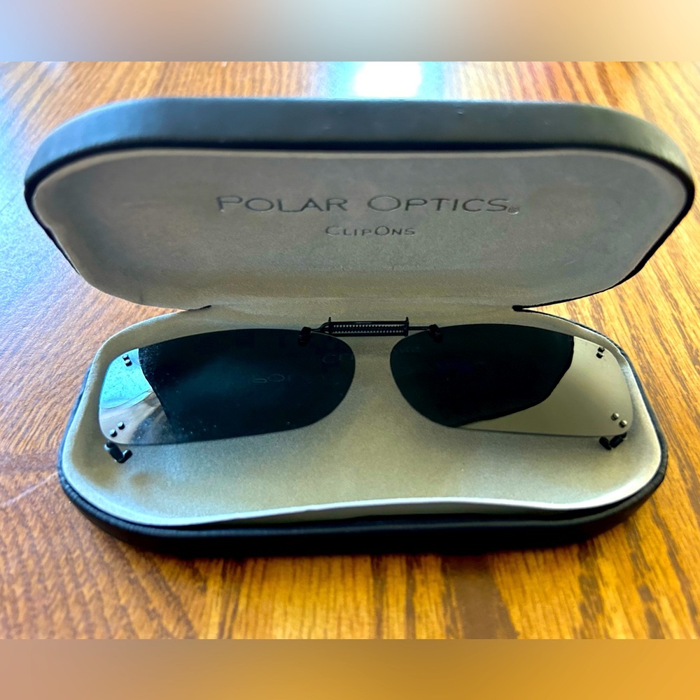 POLAR OPTICS WOMEN'S RECTANGULAR CLIP-ON POLARIZED SUNGLASSES ADJUSTABLE…